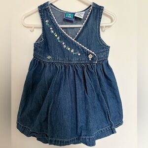 Vintage Denim Baby Girl Wrap Dress